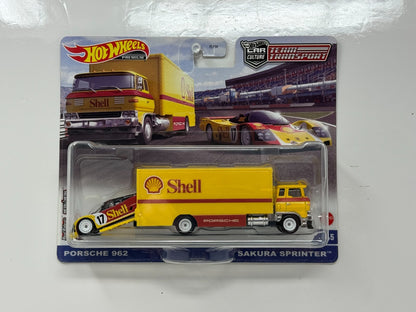 Hot Wheels Premium Team Transport #45 Porsche 962 & Sakura Sprinter 1:64 Diecast