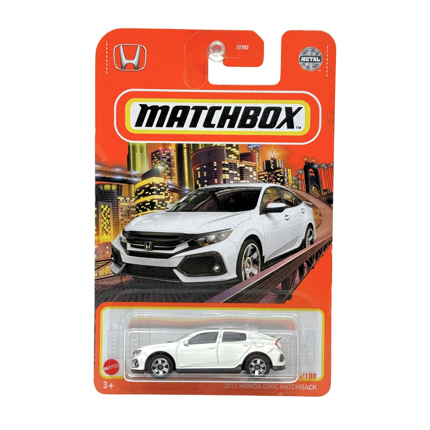Matchbox 2017 Honda Civic Hatchback 1:64 Diecast White