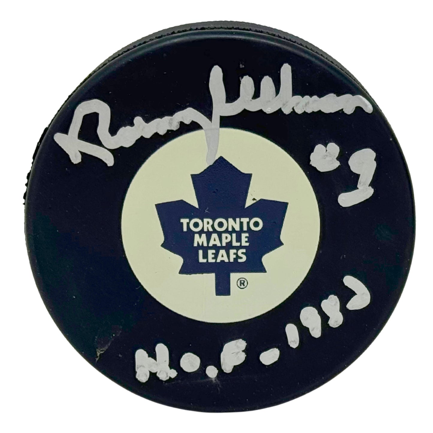Norm Ullman Toronto Maple Leafs Signed NHL Autograph Puck Silver Auto