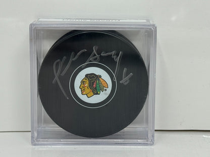 Denis Savard Chicago Blackhawks Signed NHL Autograph Puck Silver Auto