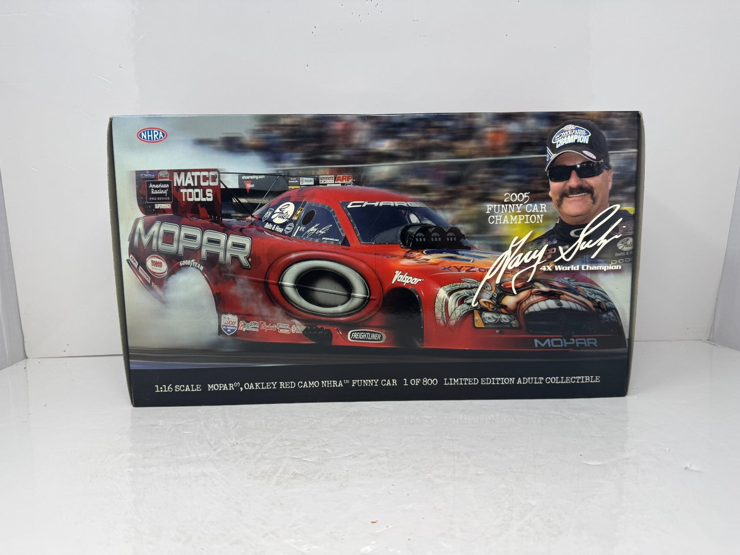 Milestone Gary Scelzi NHRA Oakley Red Camo Dodge Stratus Funny Car 1:16 Scale