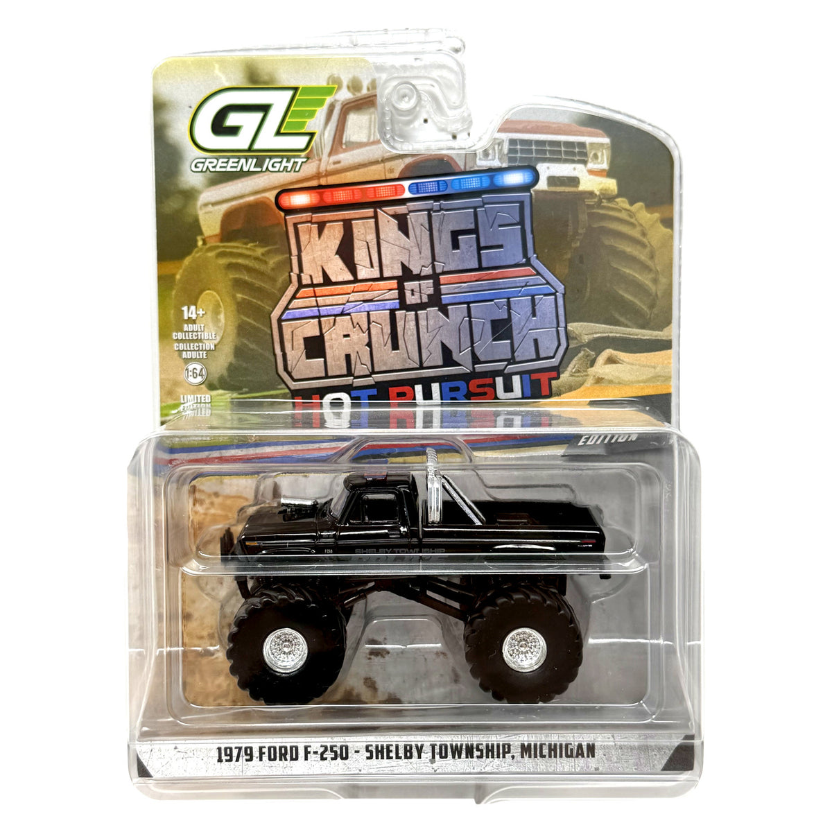 Greenlight Kings of Crunch Hot Pursuit 1979 Ford F-250 Michigan 1:64 Diecast