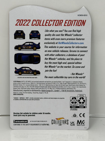 Hot Wheels 2022 Collector Edition Subaru Impreza WRX Walmart 1:64 Diecast
