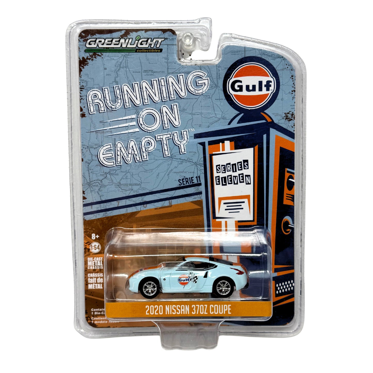 Greenlight Running On Empty 2020 Nissan 370Z Coupe Gulf 1:64 Diecast