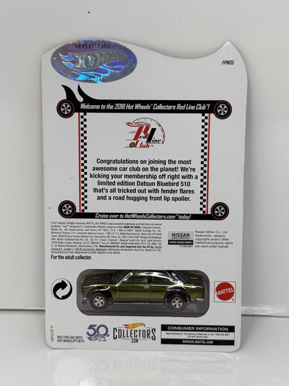 Hot Wheels RLC Red Line Club Datsun Bluebird 510 Club Exclusive 1:64 Diecast