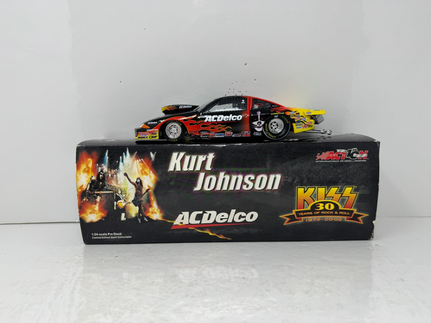 Action NHRA Kurt Johnson Kiss 30th Anniversary Cavalier Pro Stock 1:24 Diecast