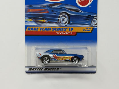 Hot Wheels Race Team Series IV 1967 Chevrolet Camaro 1:64 Diecast Blue USA Card