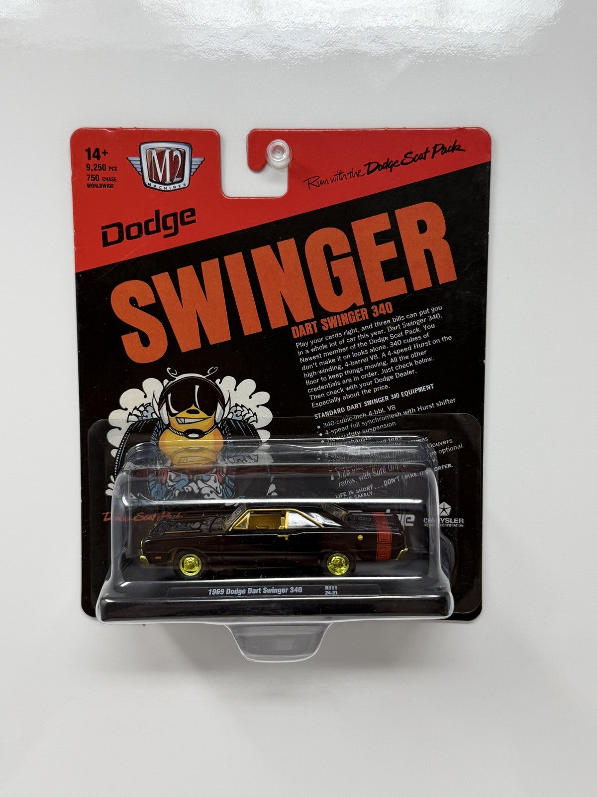 M2 Machines Dodge Scat Pack 1969 Dodge Dart Swinger 340 CHASE 1:64 Diecast