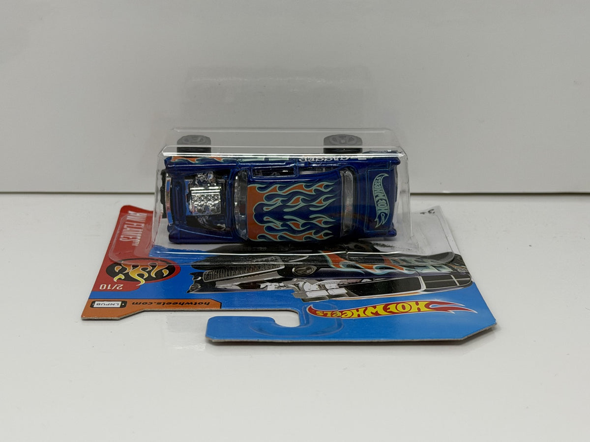 Hot Wheels HW Flames 1955 Chevy Bel Air Gasser Blue 1:64 Diecast Short Card