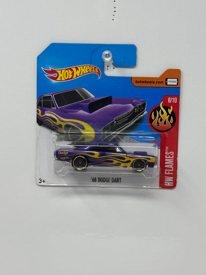 Hot Wheels Flames 1968 Dodge Dart 1:64 Diecast Short Card Purple