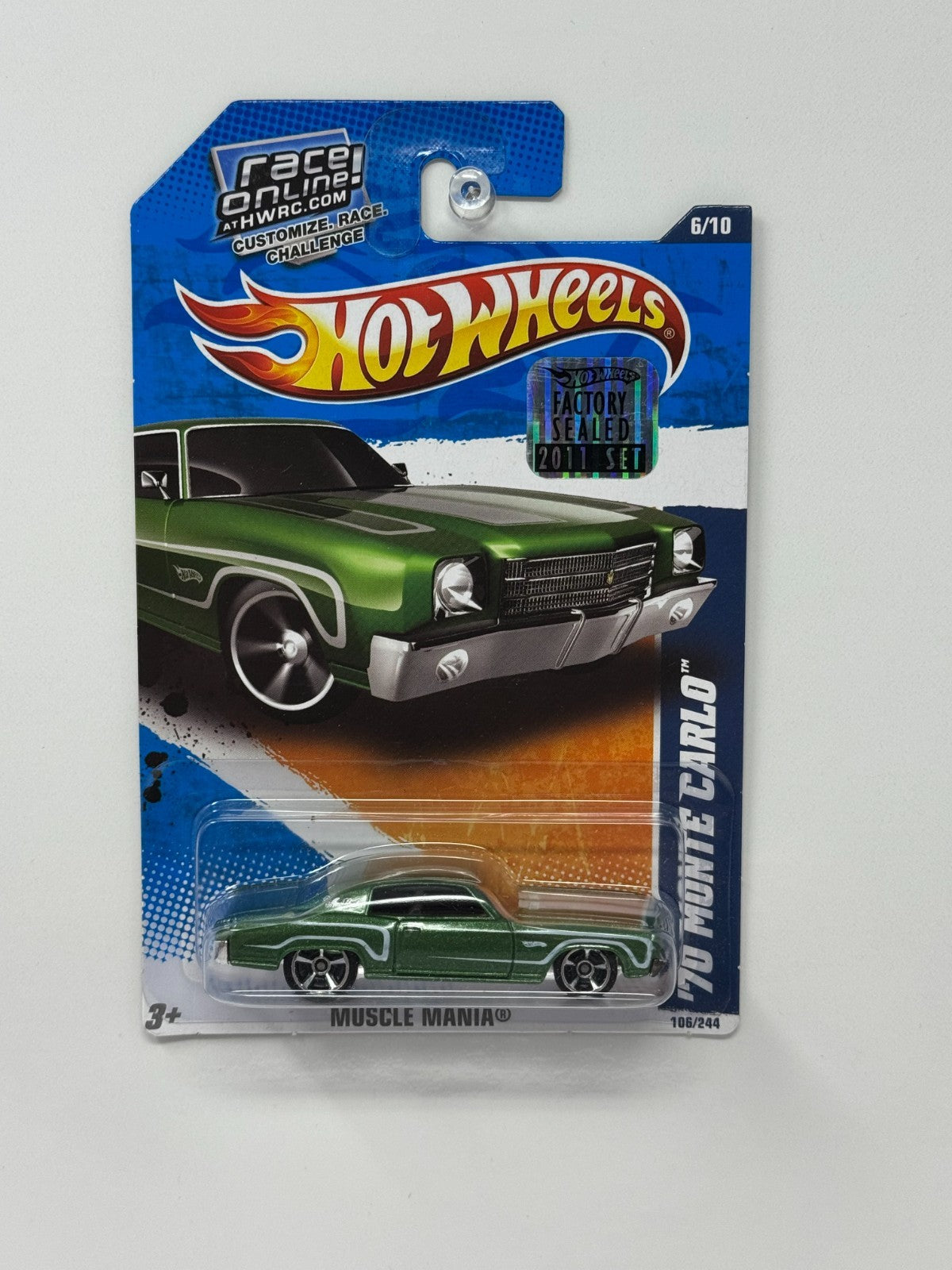 Hot Wheels Muscle Mania 1970 Monte Carlo 1:64 Diecast Factory Sealed Green