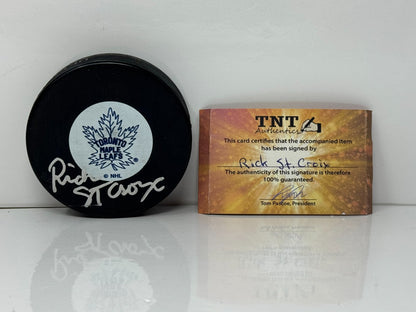 Rick St. Croix Toronto Maple Leafs Signed NHL Autograph Puck Silver Auto