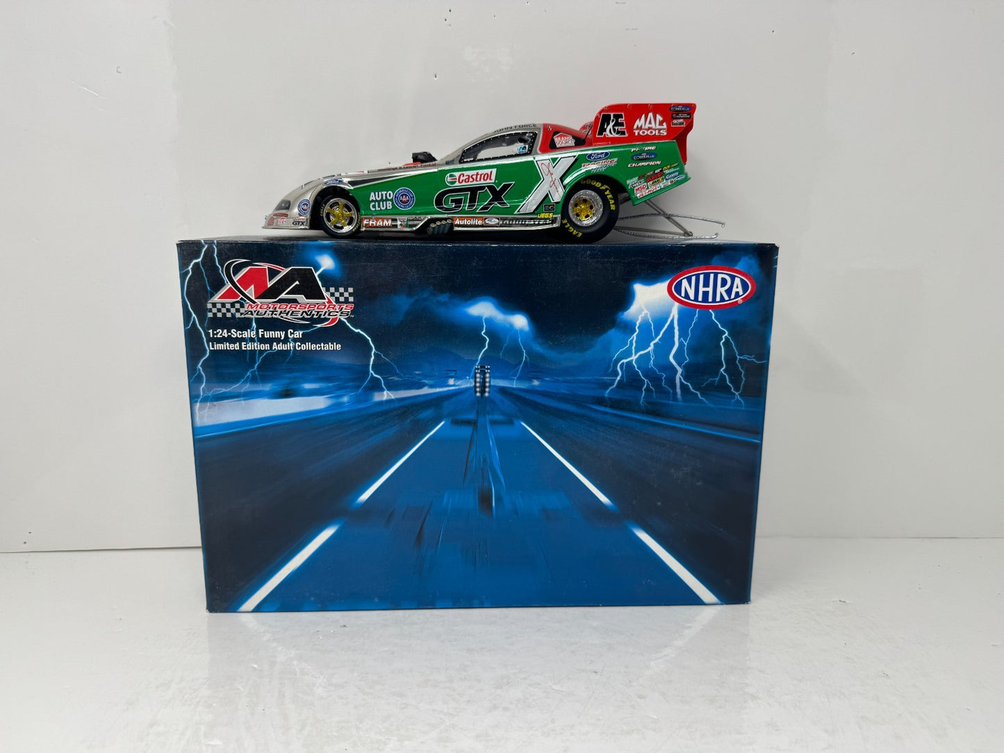Motorsports Authentics NHRA #3 John Force Mustang Funny Car Chrome 1:24 Diecast