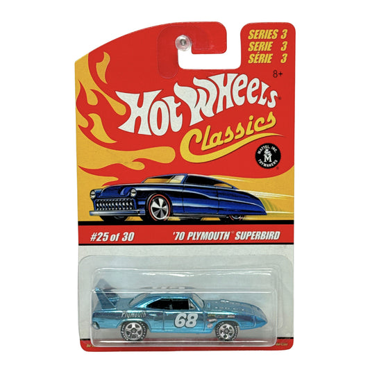 Hot Wheels Classics 1970 Plymouth Superbird Blue Race Deco 1:64 Diecast