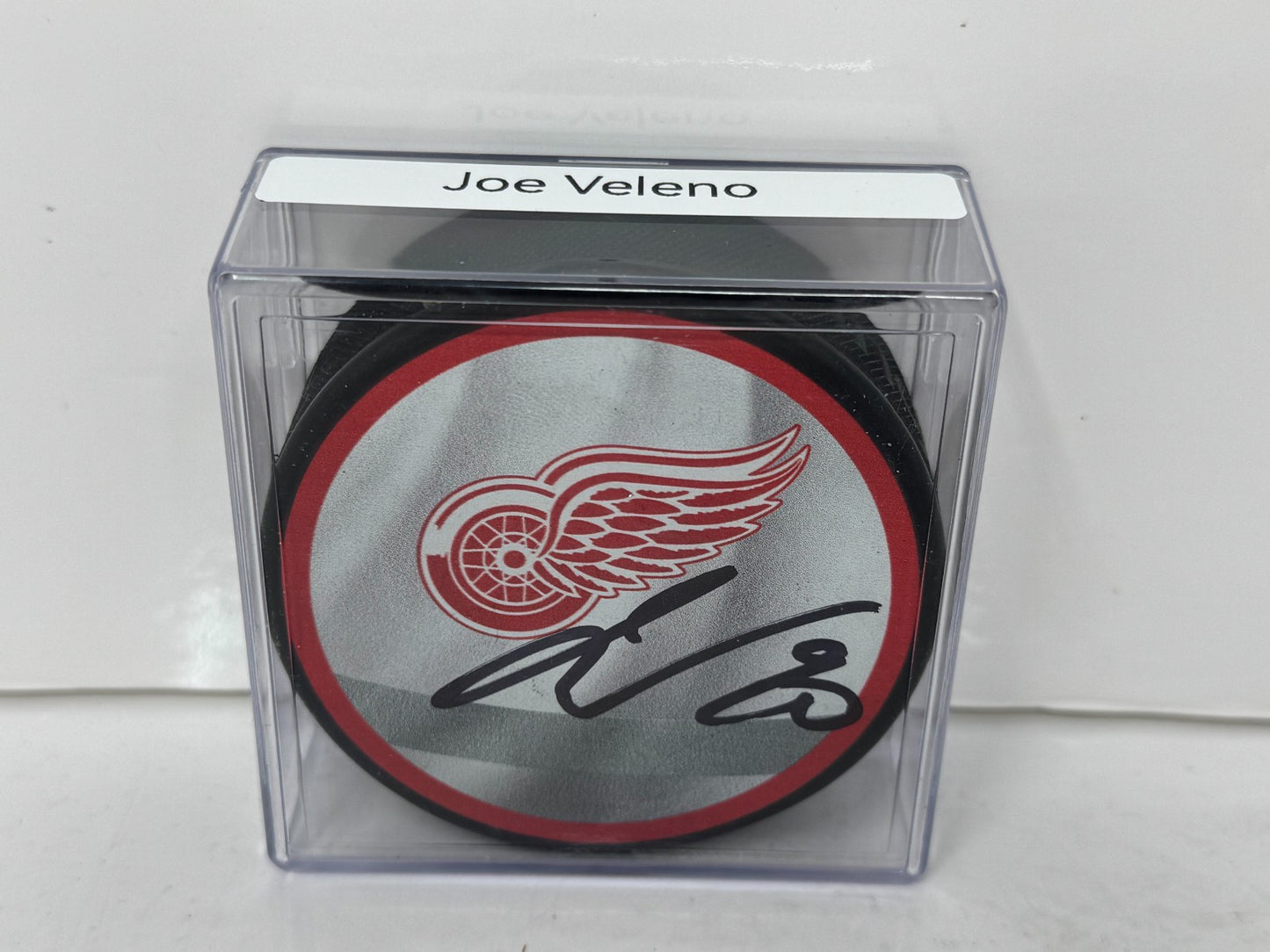 Joe Veleno Detroit Red Wings Signed NHL Autograph Puck Black Auto