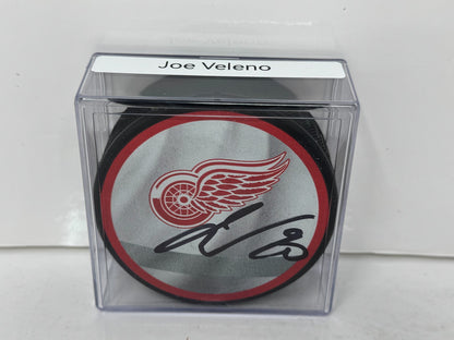 Joe Veleno Detroit Red Wings Signed NHL Autograph Puck Black Auto