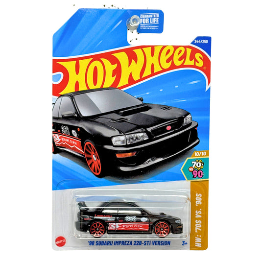 Hot Wheels '70s vs. '90s 1998 Subaru Impreza 22B-STi Version JDM 1:64 Diecast Dollar General Exclusive