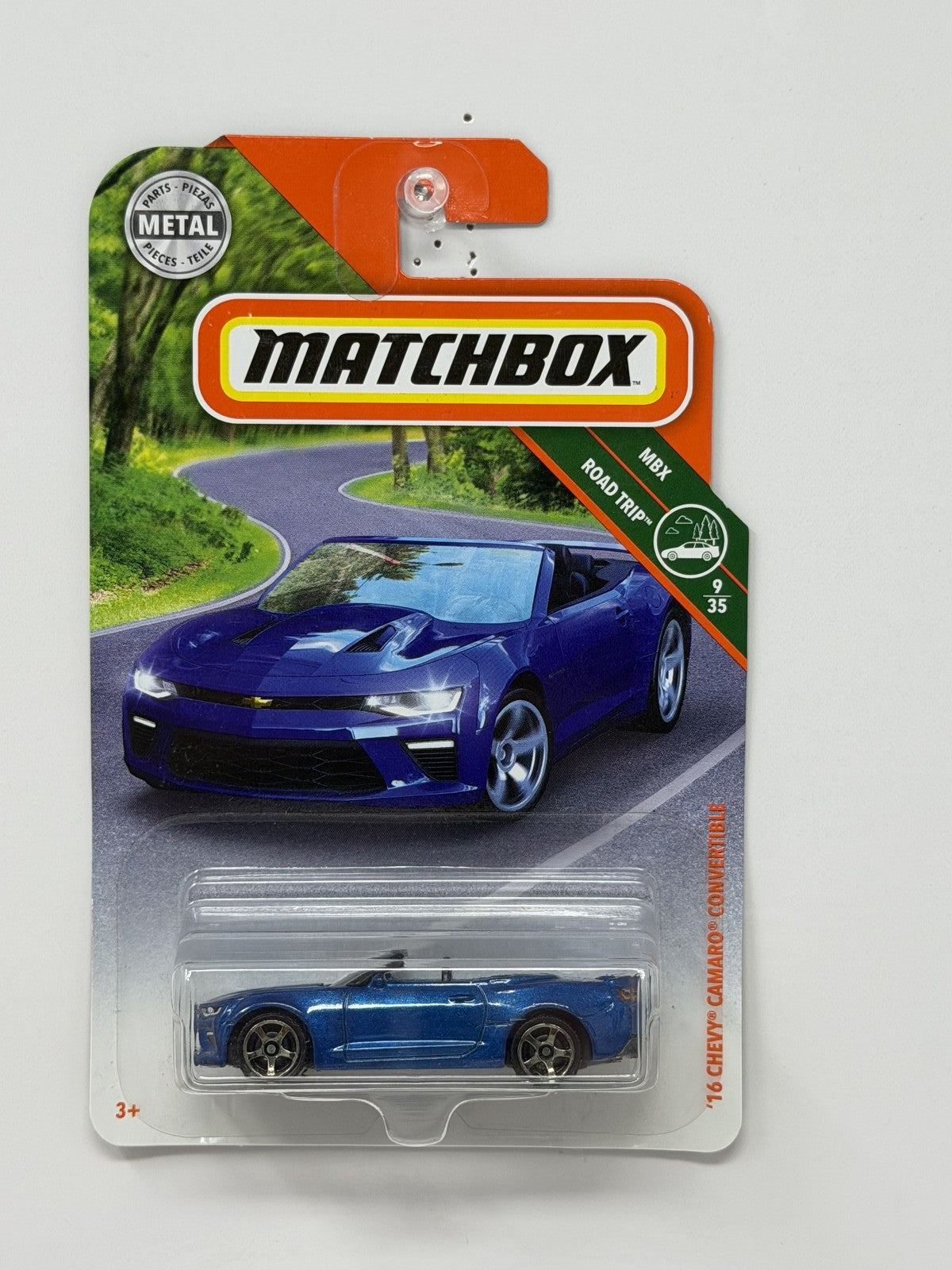 Matchbox Road Trip 2016 Chevrolet Camaro Convertible 1:64 Diecast Blue V2