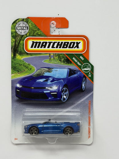 Matchbox Road Trip 2016 Chevrolet Camaro Convertible 1:64 Diecast Blue V2