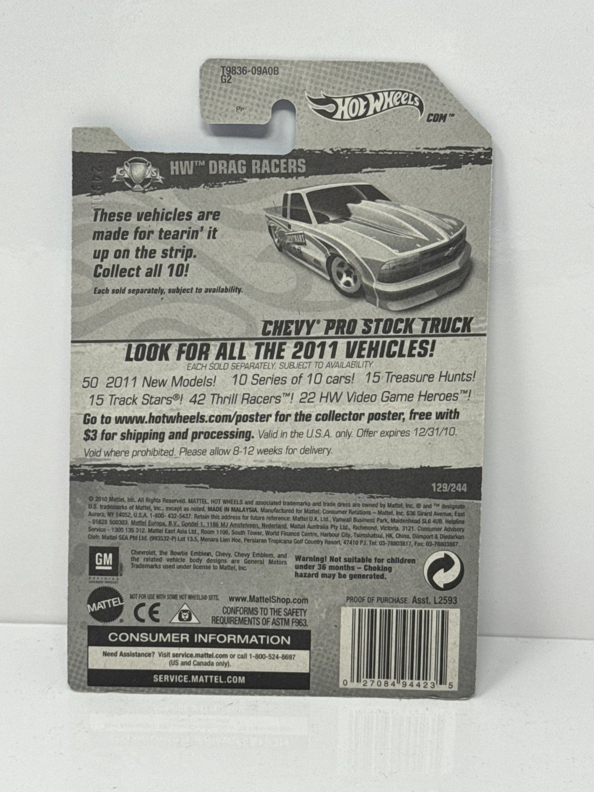 Hot Wheels HW Drag Racers Chevy Pro Stock Truck 1:64 Diecast Factory Sealed