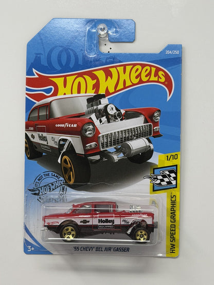 Hot Wheels HW Speed Graphics 1955 Chevy Bel Air Gasser Red 1:64 Diecast