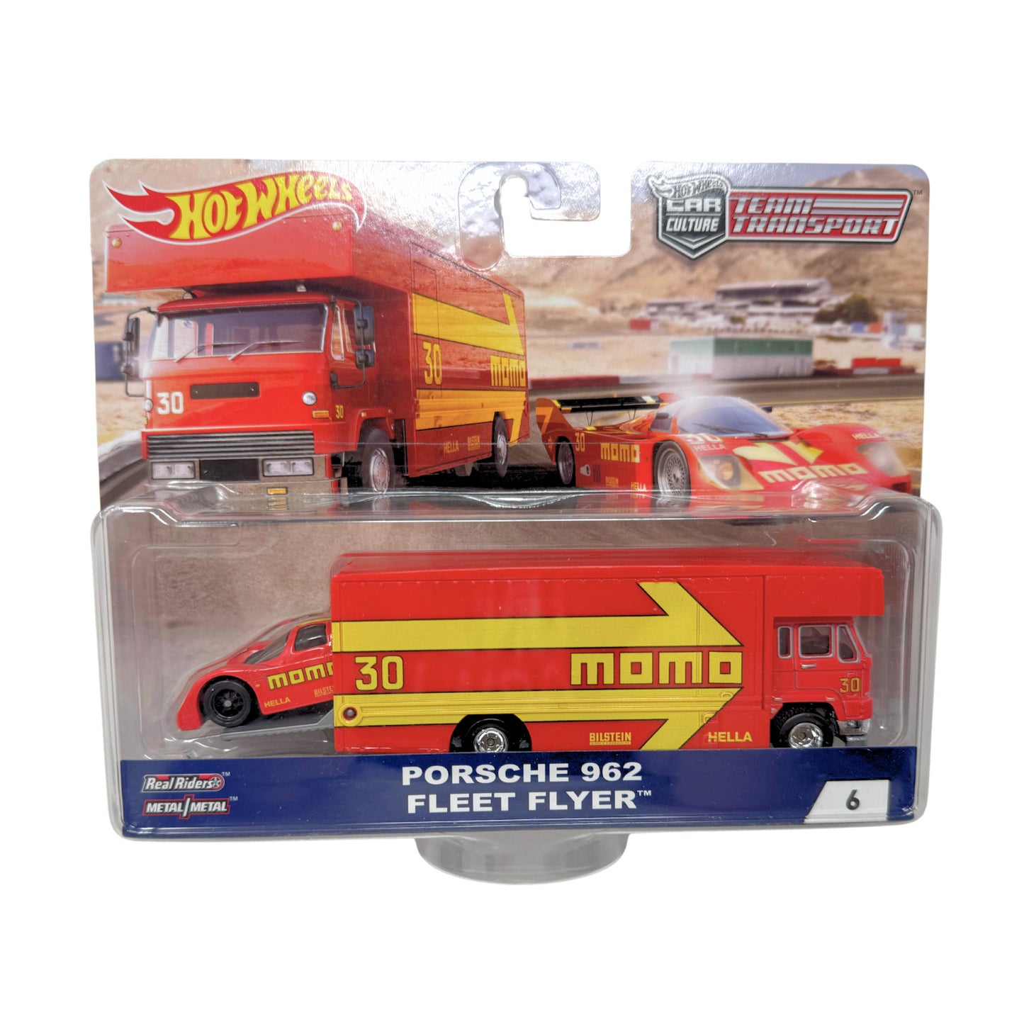 Hot Wheels Premium Team Transport #6 Porsche 962 & Fleet Flyer 1:64 Diecast