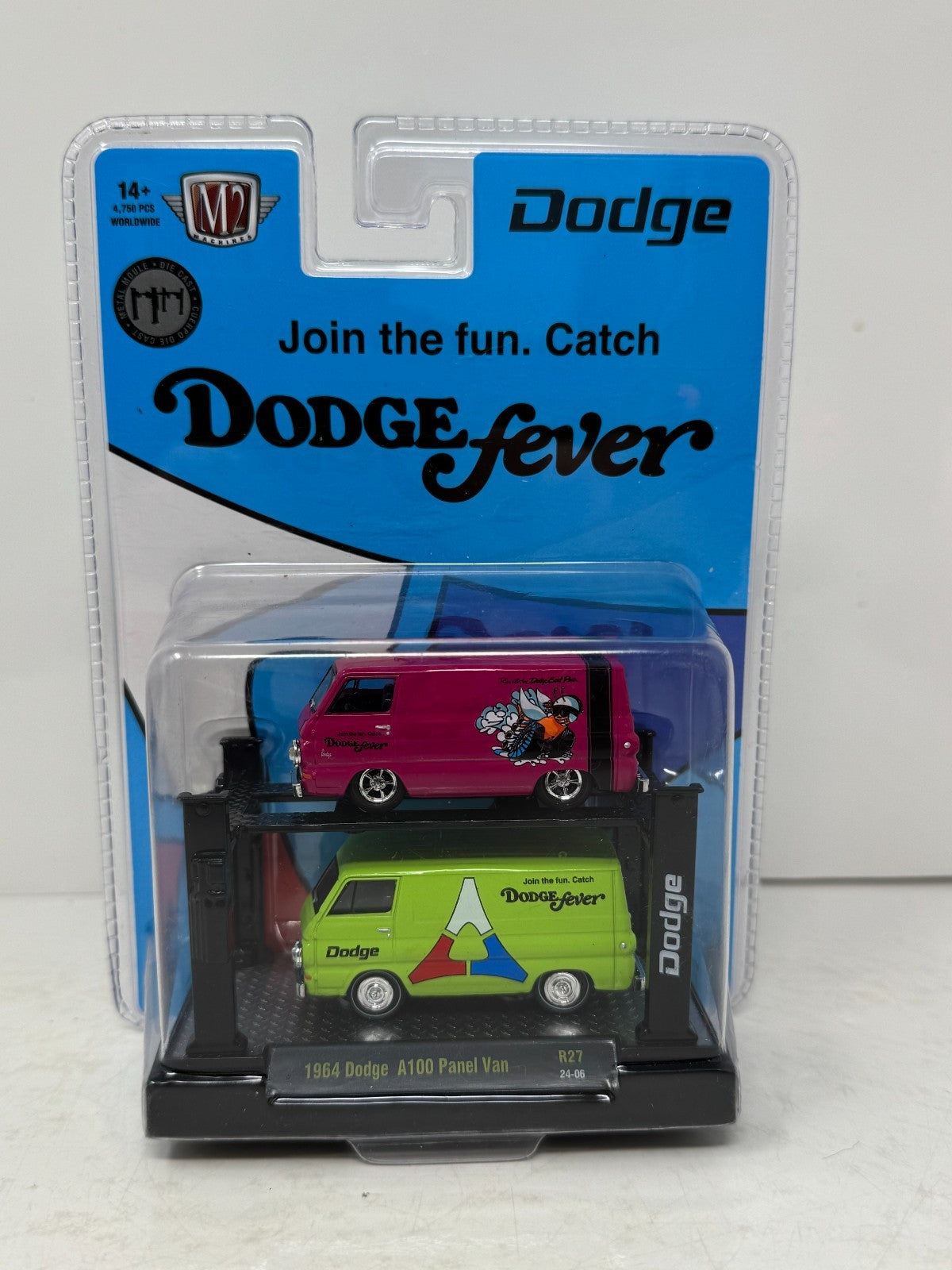 M2 Machines Auto Lift 1964 Dodge A100 Panel Van 1:64 Diecast