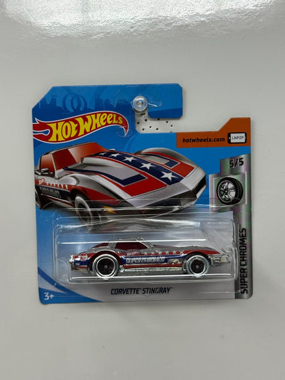 Hot Wheels Treasure Hunt Super Chromes Corvette Stingray 1:64 Diecast Short Card