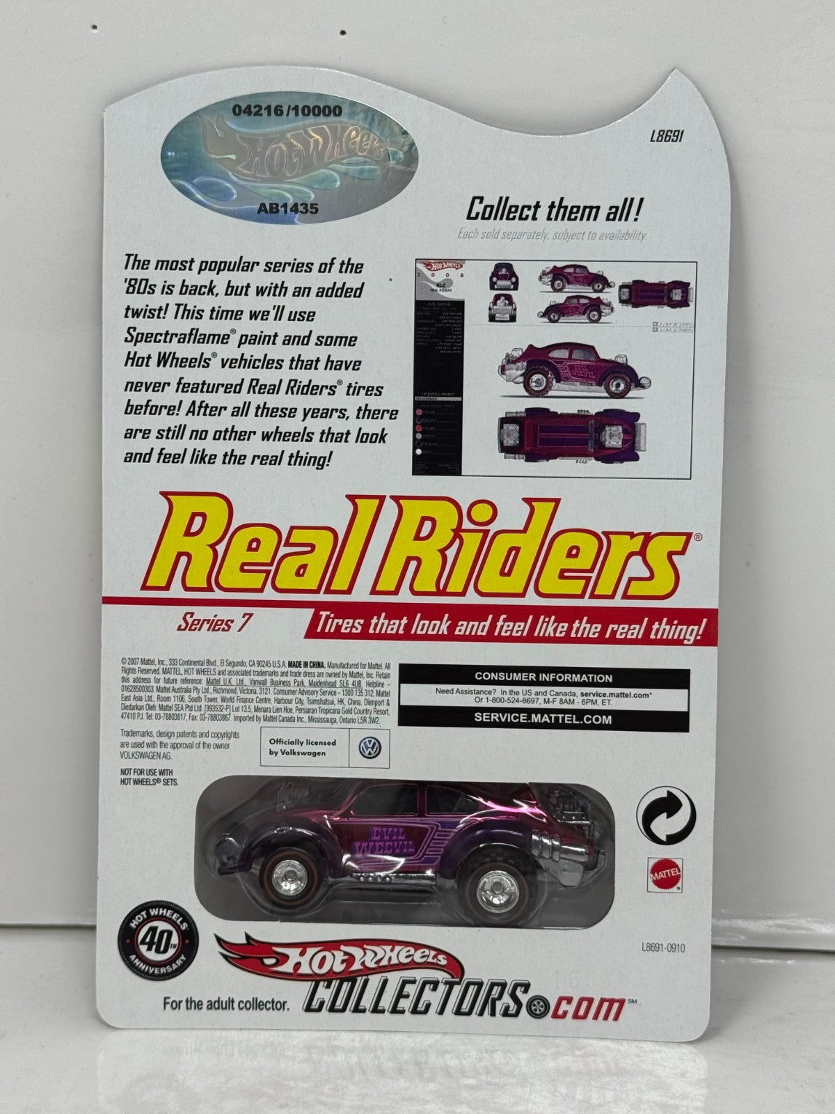 Hot Wheels RLC Redline Club Real Riders Series Evil Weevil 1:64 Diecast