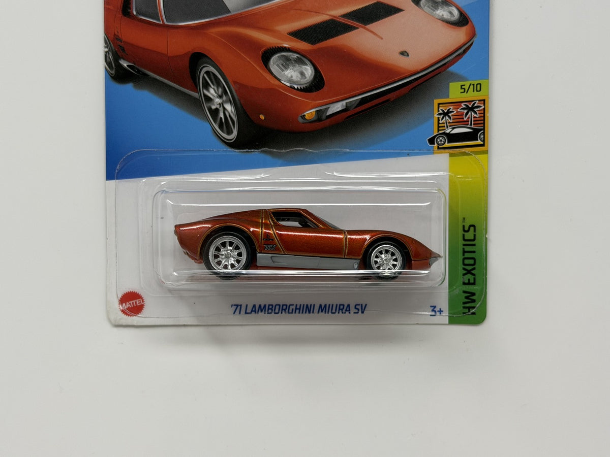 Hot Wheels Super Treasure Hunt '71 Lamborghini Miura SV Exotics 1:64 Diecast STH
