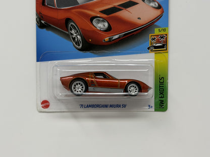 Hot Wheels Super Treasure Hunt '71 Lamborghini Miura SV Exotics 1:64 Diecast STH