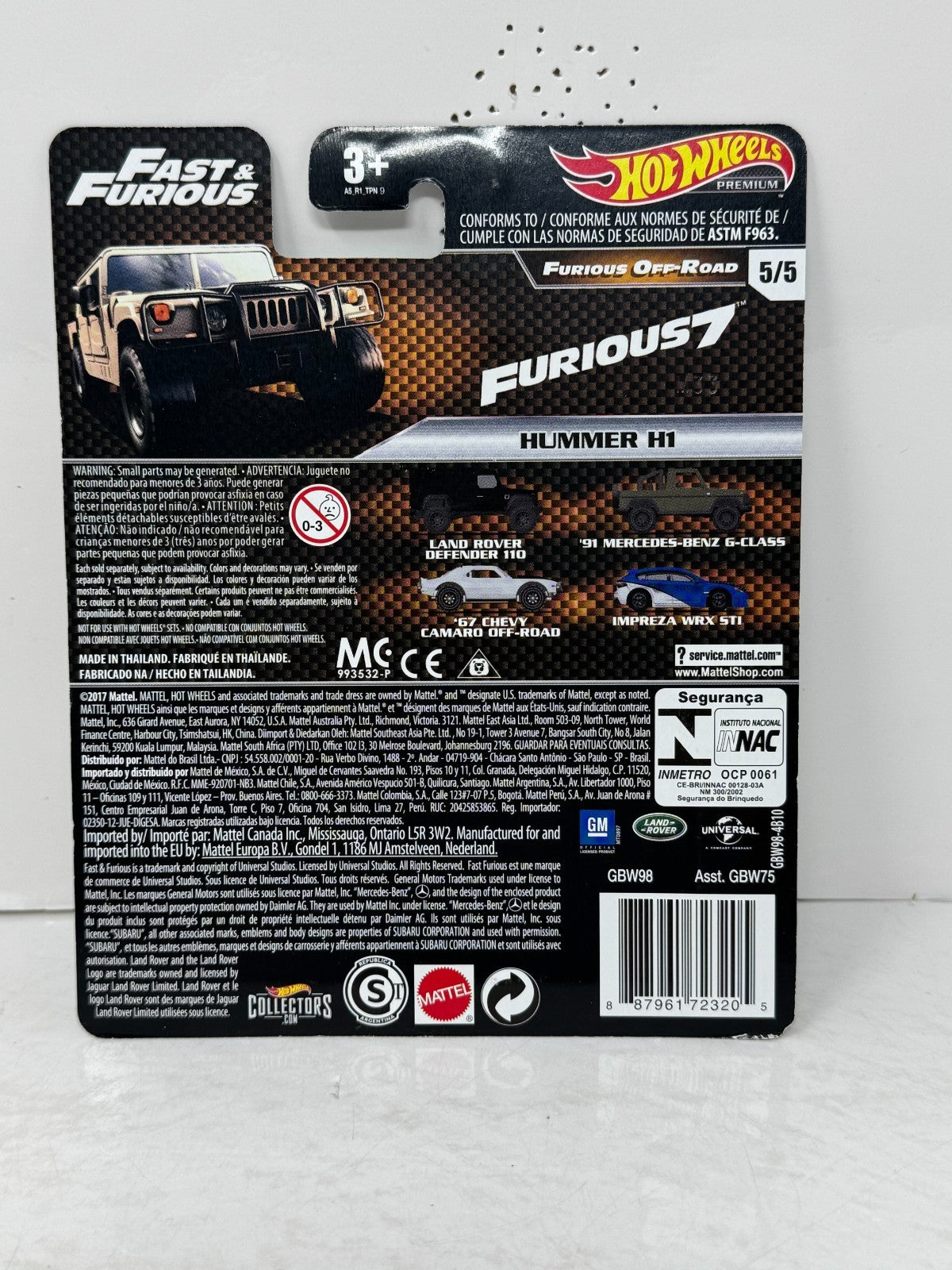 Hot Wheels Premium Fast & Furious Hummer H1 1:64 Diecast