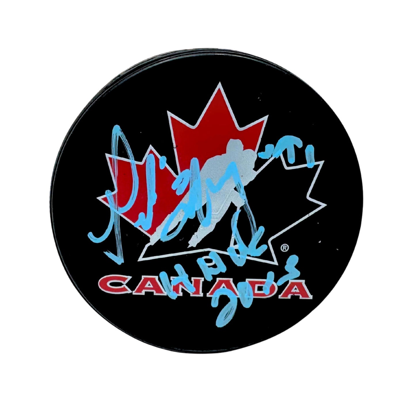 Geraldine Heaney Team Canada Signed NHL Autograph Puck Blue Auto