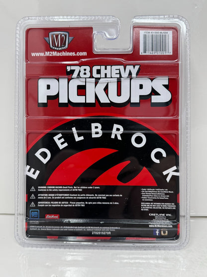 M2 Machines '78 Chevy Pickups 1978 Chevrolet Cheyenne Super 10 Edelbrock Shop Truck MiJo Exclusives 1:64 Diecast