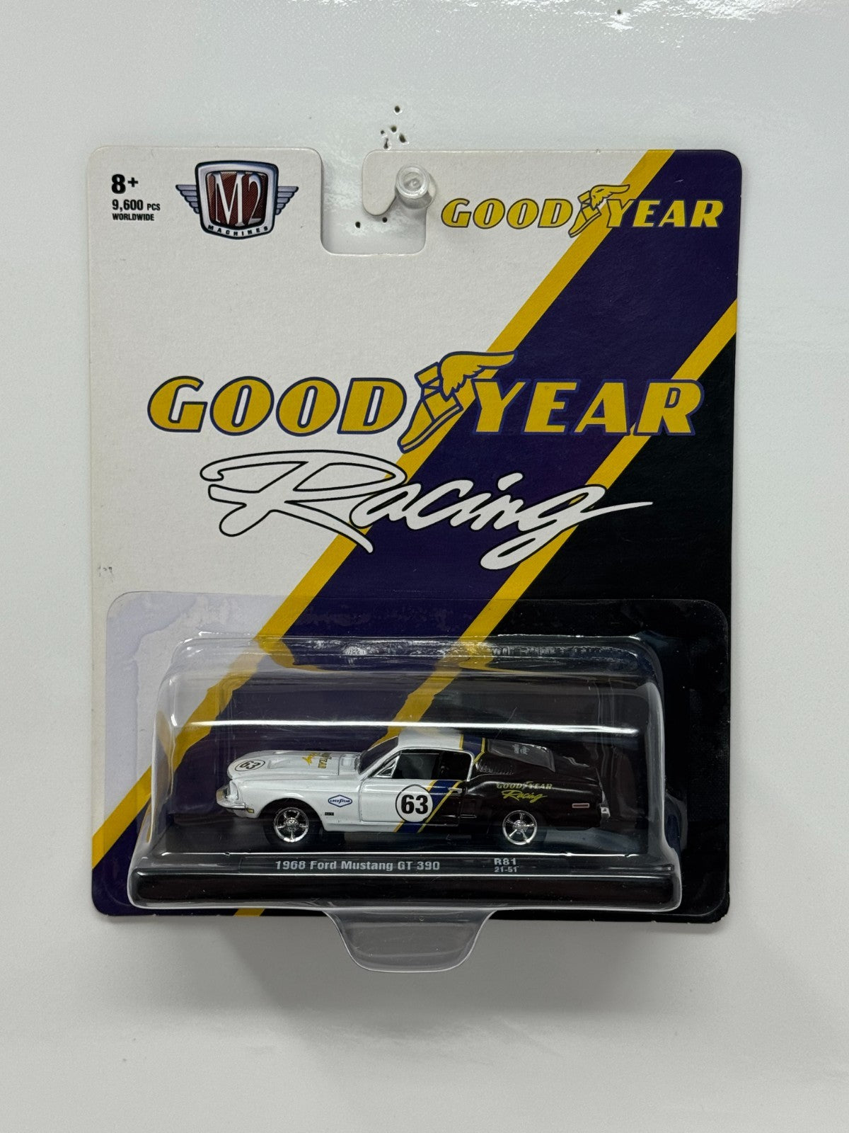 M2 Machines Goodyear Racing 1968 Ford Mustang GT 390 1:64 Diecast