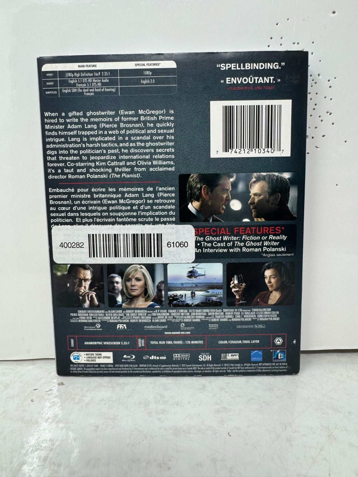 The Ghost Writer (DVD) Ewan McGregor Thriller New and Sealed!!!