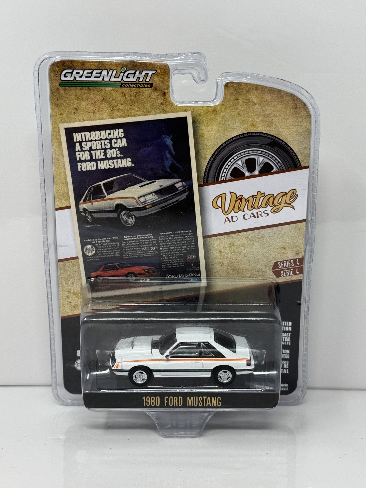 Greenlight Vintage Ad Cars 1980 Ford Mustang 1:64 Diecast