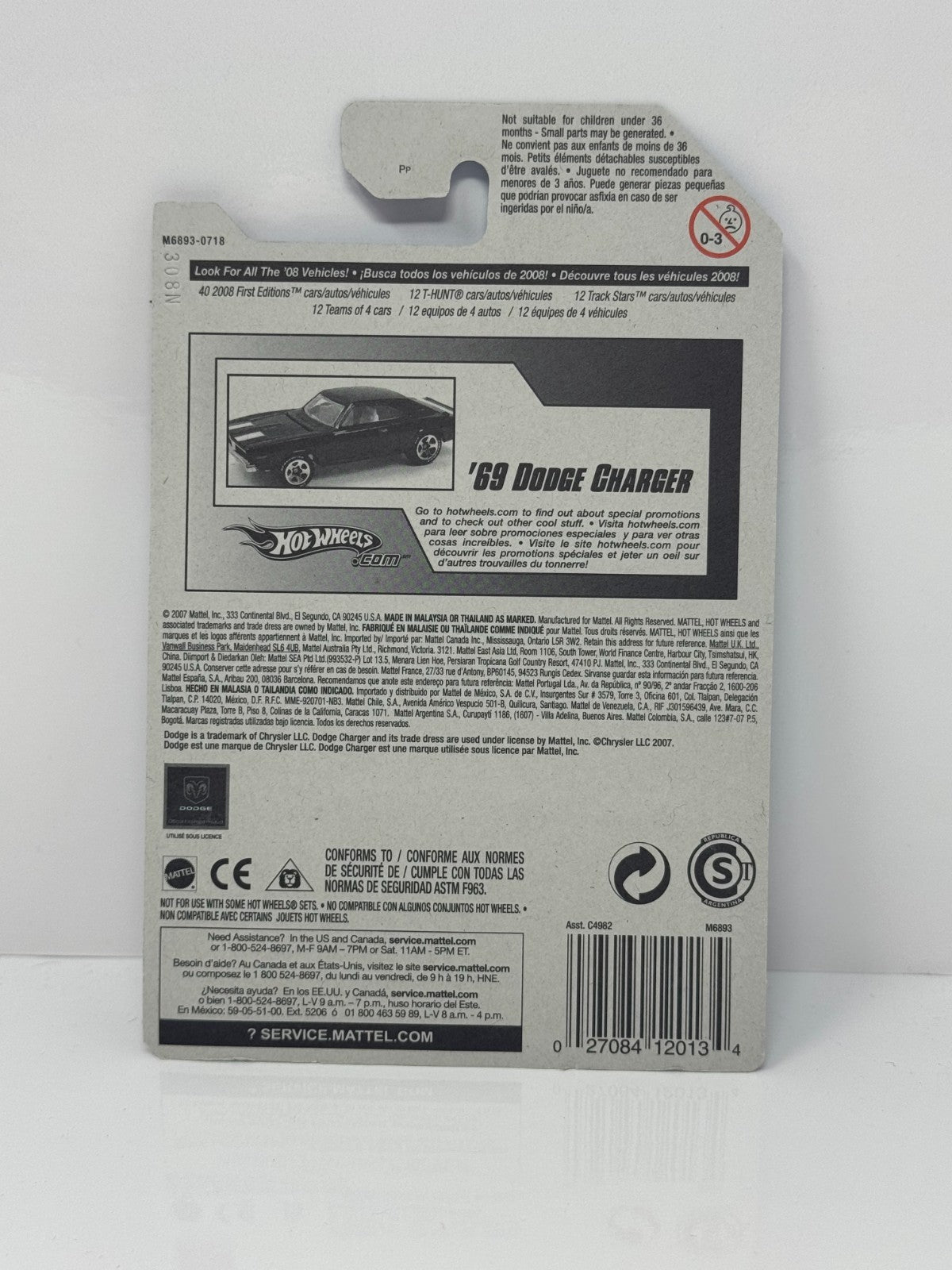 Hot Wheels Muscle Mania 1969 Dodge Charger 1:64 Diecast Green