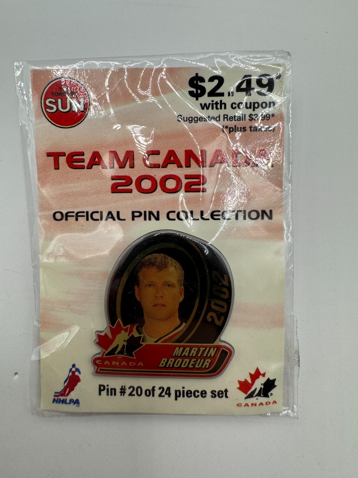 Martin Brodeur Team Canada 2002 NHLPA Hockey Lapel Pin