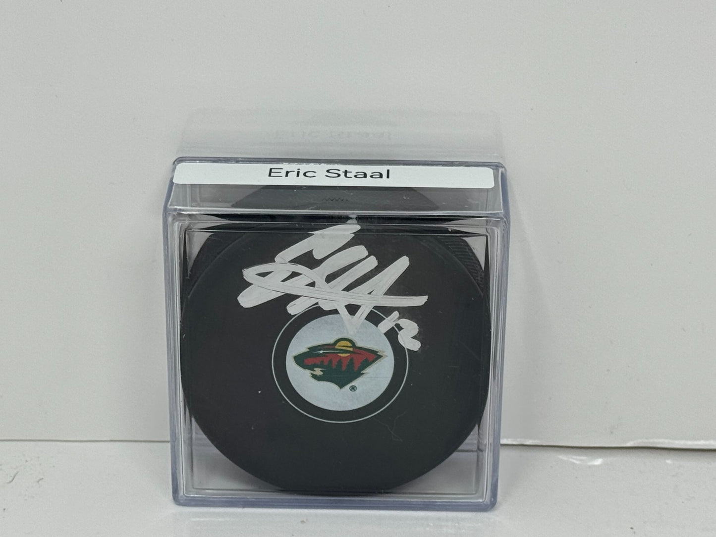 Eric Staal Minnesota Wild Signed NHL Autograph Puck Silver Auto COA Rinkside