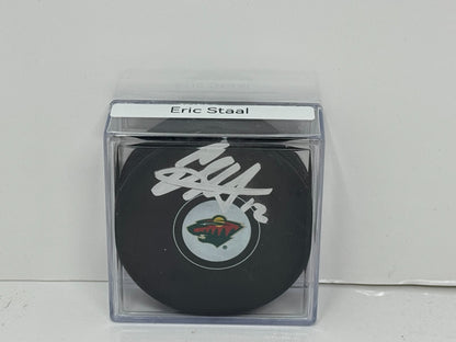Eric Staal Minnesota Wild Signed NHL Autograph Puck Silver Auto COA Rinkside