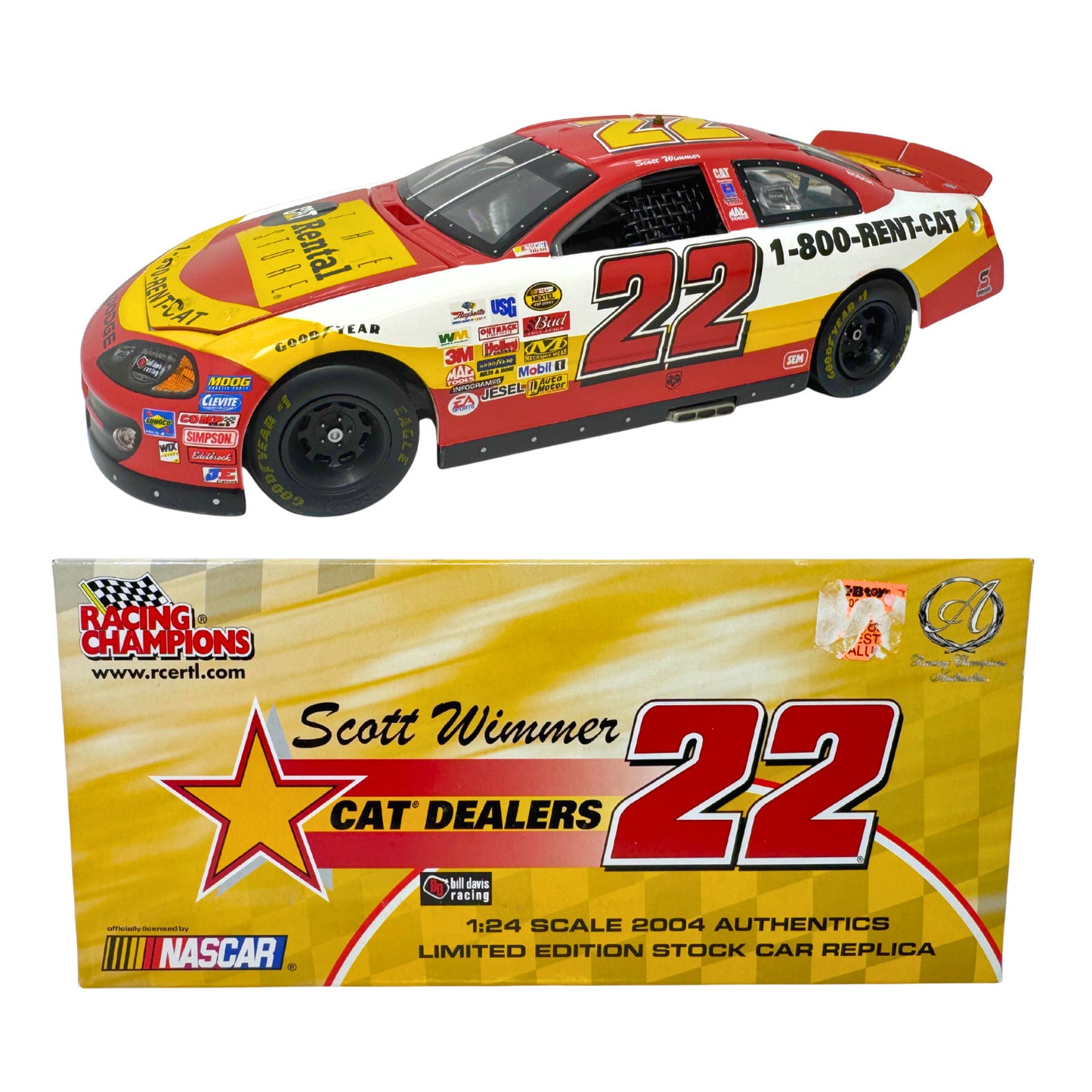 Racing Champions Nascar Scott Wimmer #22 Cat Dealers 1:24 Diecast