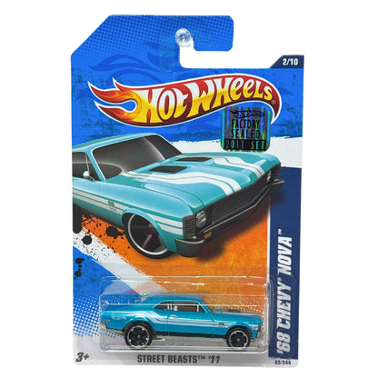 Hot Wheels Street Beasts ’11 1968 Chevy Nova 1:64 Diecast Factory Sealed