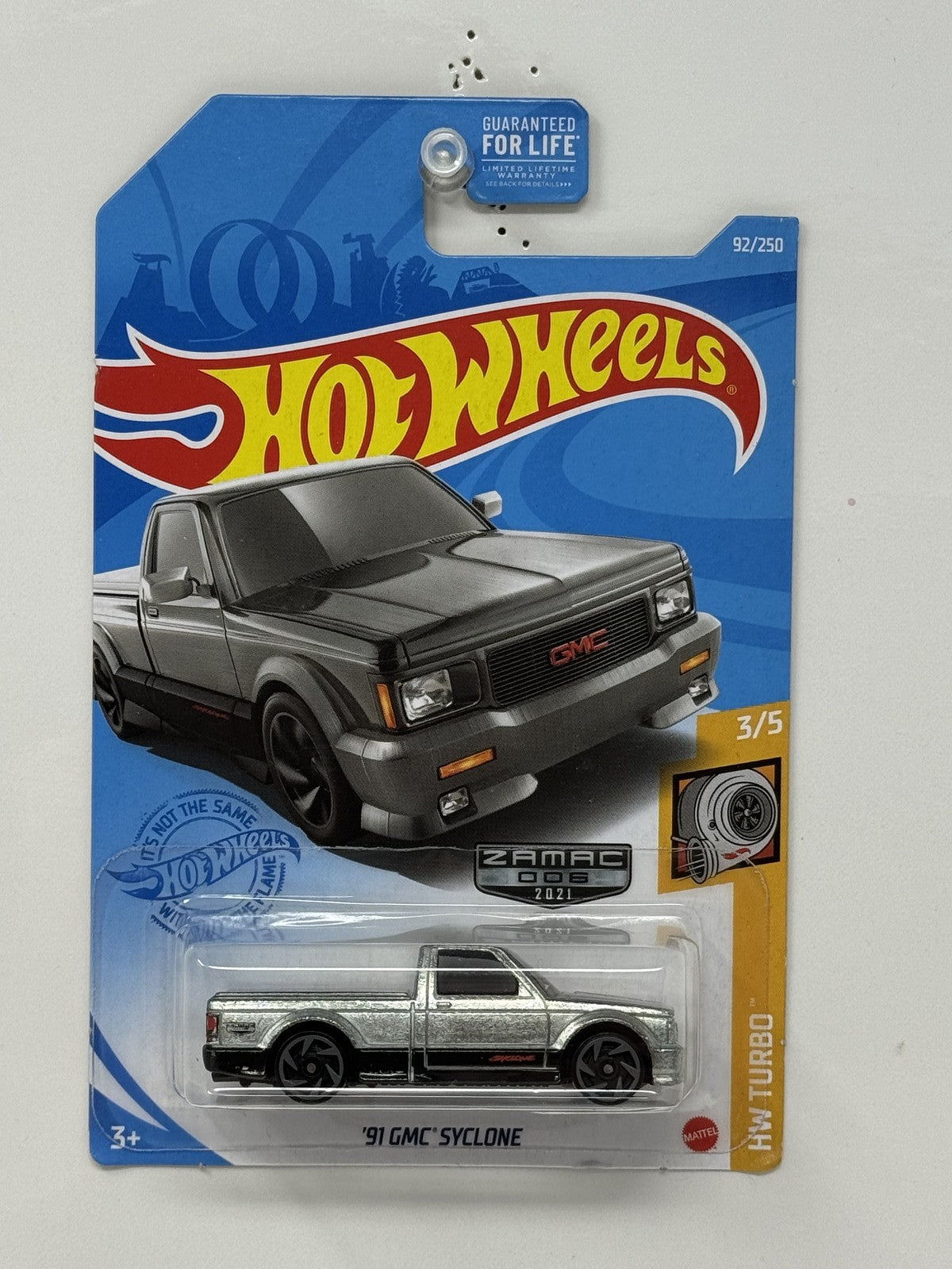 Hot Wheels Turbo 1991 GMC Syclone ZAMAC 1:64 Diecast