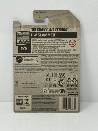 Hot Wheels HW Slammed 1983 Chevy Silverado Black Red Stripe 1:64 Diecast