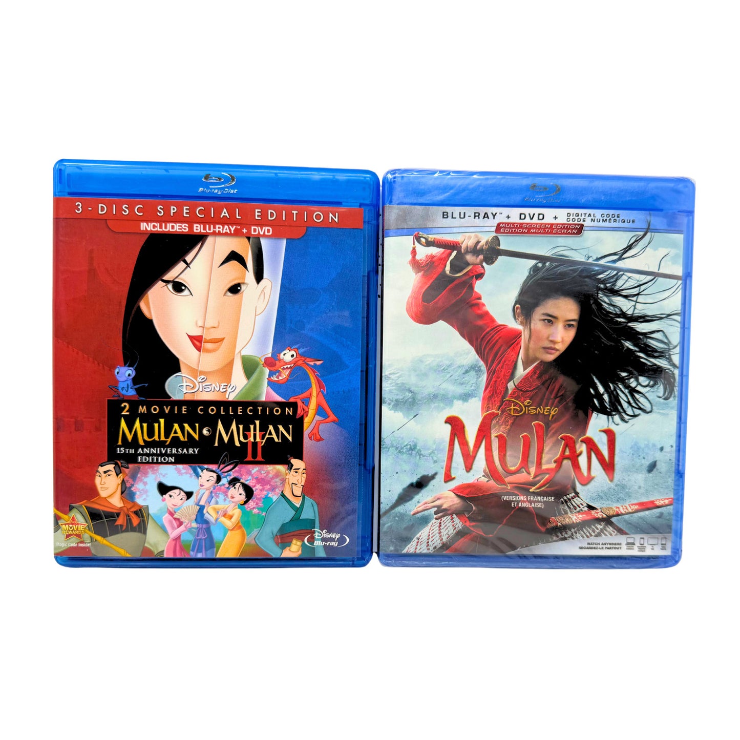 Mulan (Blu-ray) Disney Animated & Live Action 2-Movie Collection Set