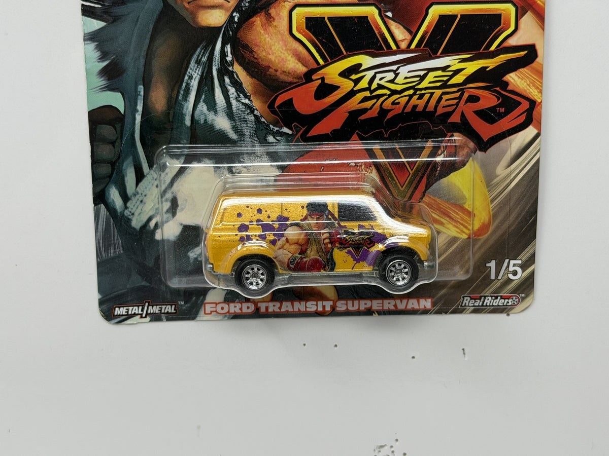 Hot Wheels Street Fighter V Ford Transit Supervan 1:64 Diecast Real Riders