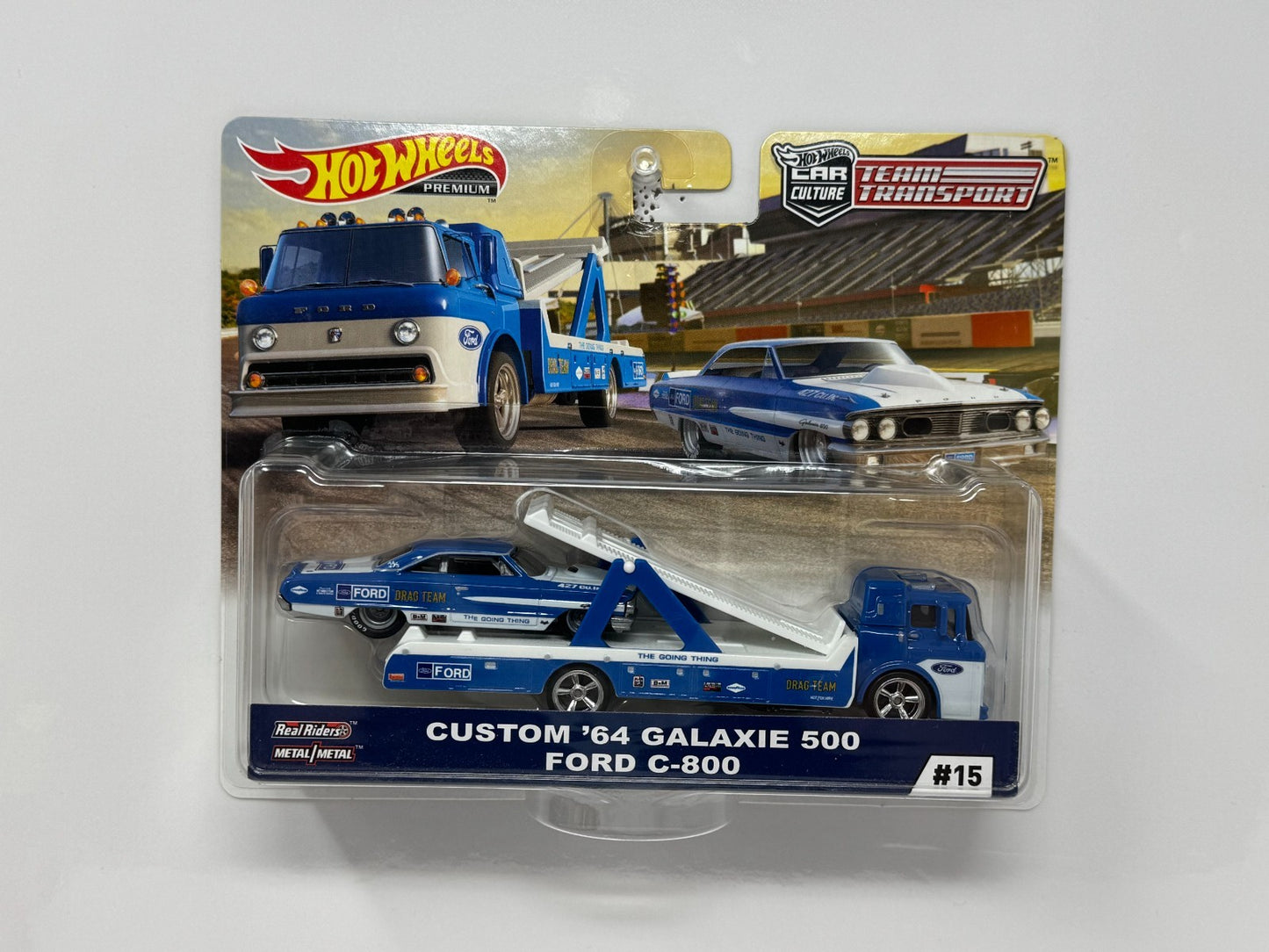 Hot Wheels Premium Team Transport #15 1964 Galaxie 500 Ford C-800 1:64 Diecast