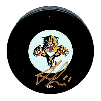 Jonathan Huberdeau Florida Panthers Signed NHL Autograph Puck Gold Auto