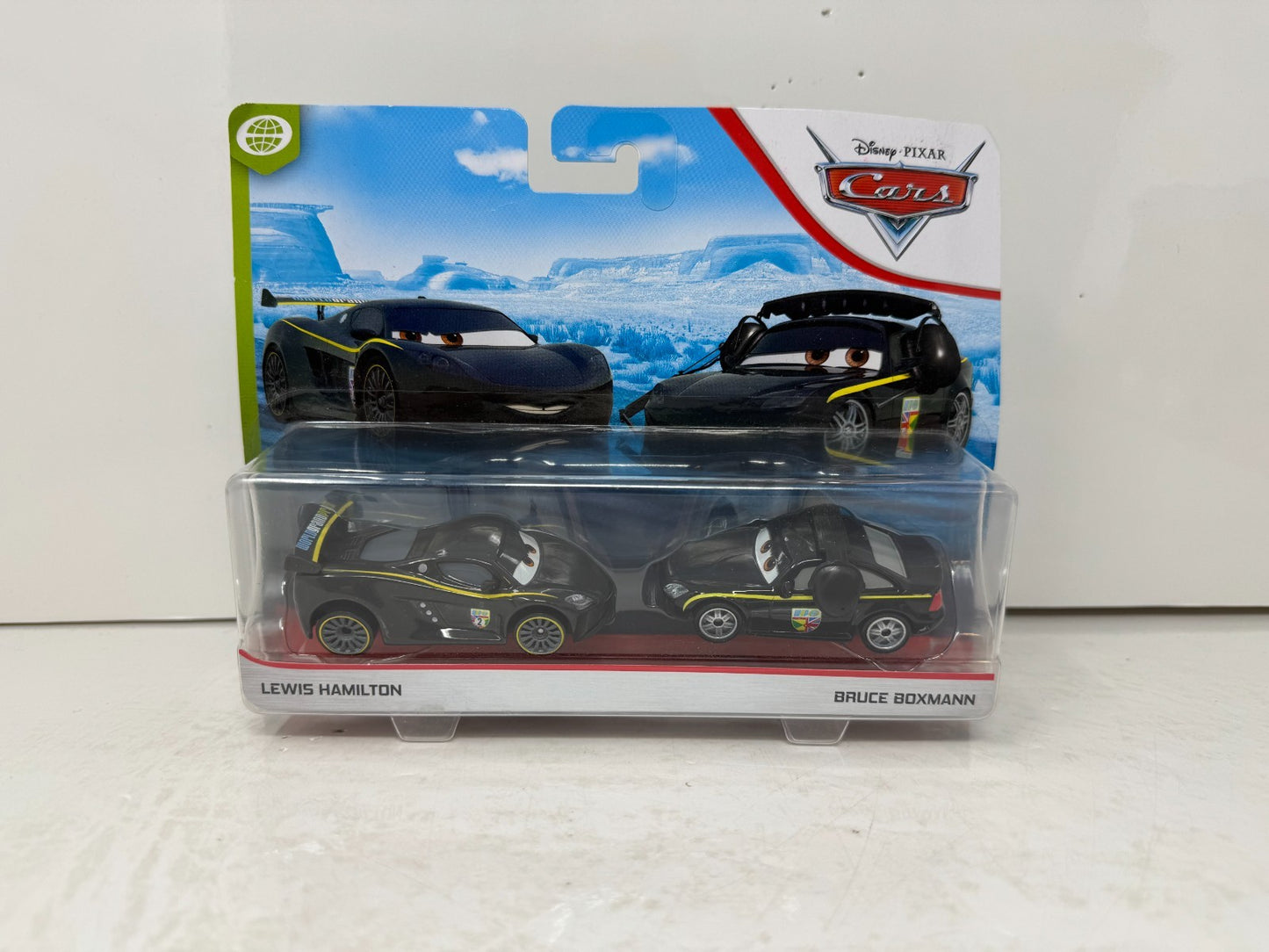 Disney Pixar Cars Lewis Hamilton & Bruce Boxmann 2-Pack 1:55 Diecast Set